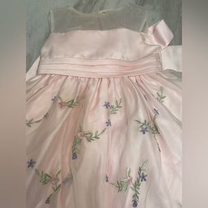 Cinderella powder pink pink formal dress layered skirt embroidered flowers sz 2